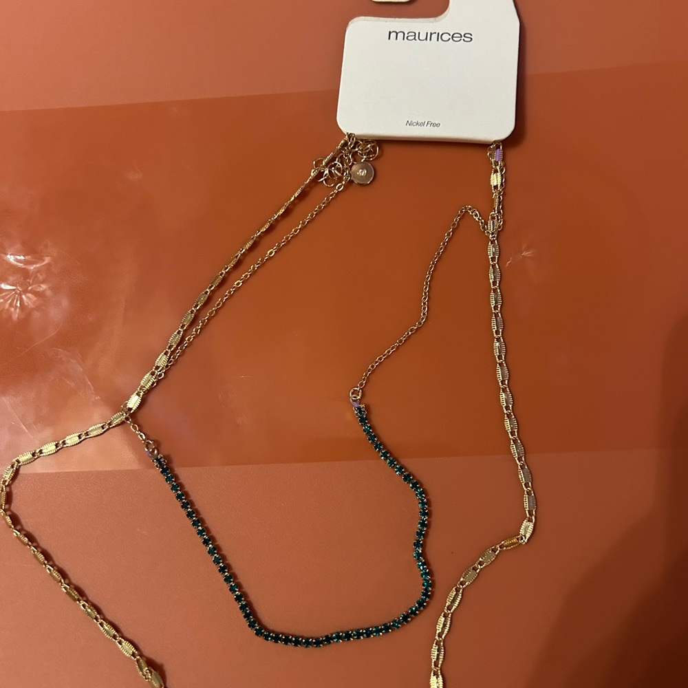 Maurices Gold and Green Necklace Collection